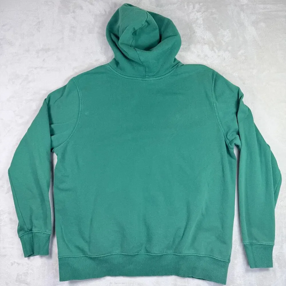 The North Face Vintage Mens Green Hoodie Drawstring Sweatshirt Size XL